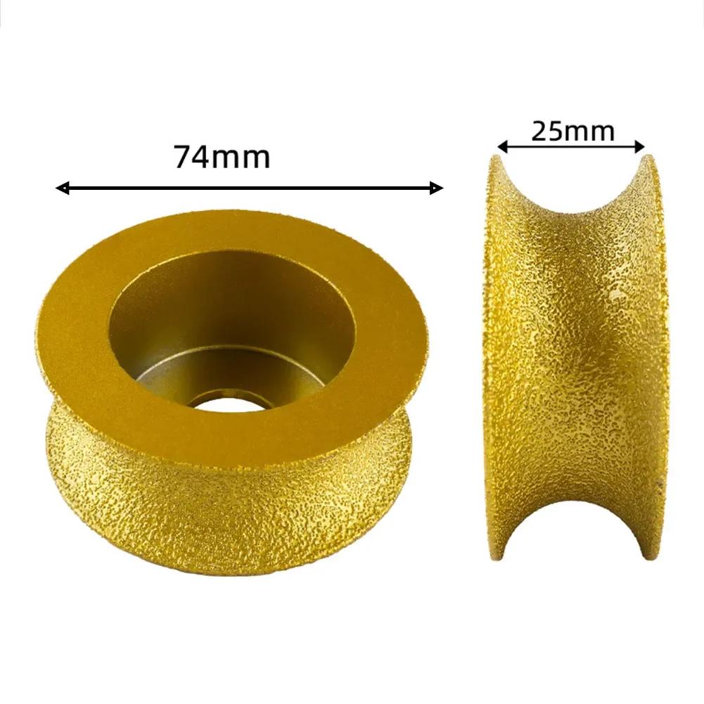 1PC 74 X 20mm Dry Vacuum Brazed Profile Grinding Disc Wheel Bullnose Edge Abrasive For Grinder Grinding Wheel Marble Edging Disc