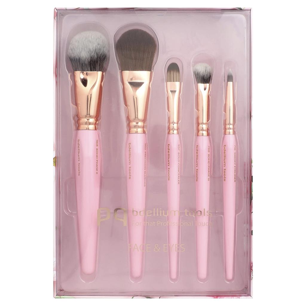 Bdellium Tools, Face and Eye Brush Set, 5 Brushes