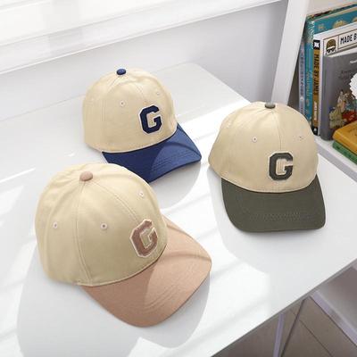 Summer Kids Baseball Cap Letter G Embroidery Peaked Caps for Boys Girls Solid Color Children Adjustable Sun Hat
