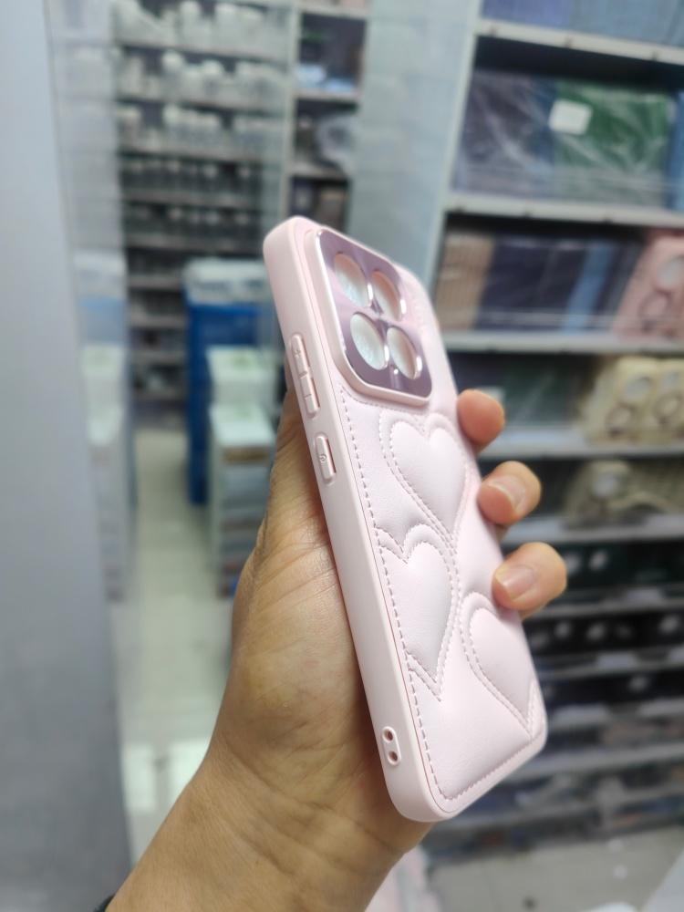 Kawaii Einfaches Liebesherz Muster Lederhülle Für Xiaomi Mi 15 14 13 Pro Vollständiger Kameraschutz Rückseitenabdeckung