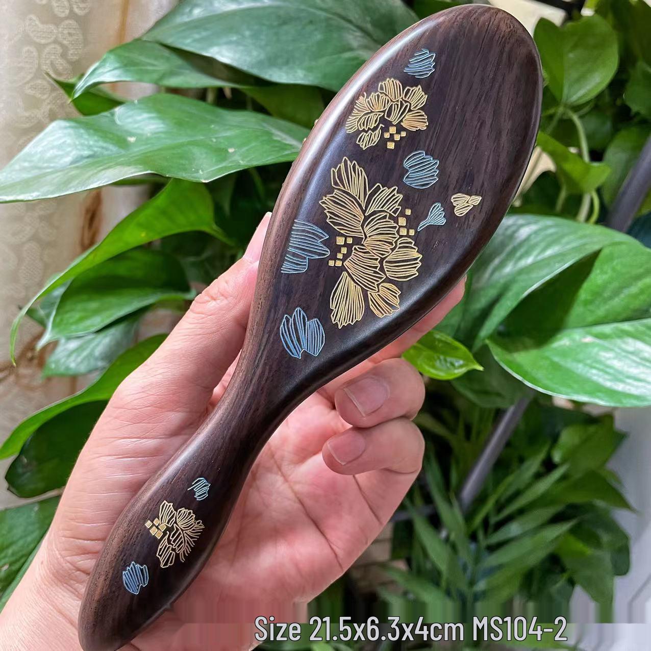 Ручная роспись Эбеновое Сандаловое Дерево Массажная Расческа Щетка