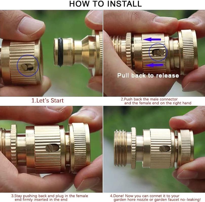 1/4pcs Hose Quick Connector Pressure Washer Nipple Quick Connector Home Garden Water Adapter Fitting Watering Equipment Tools
