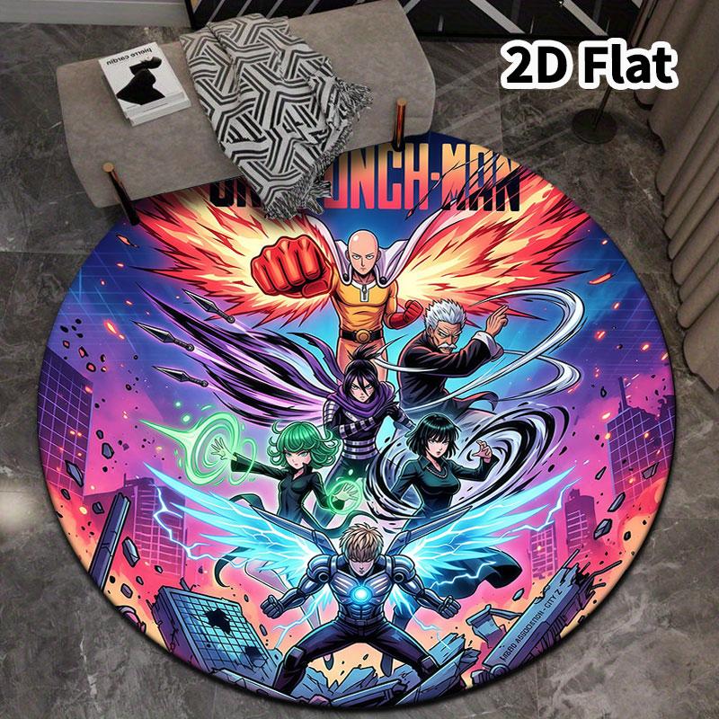 Onepunch Man Round Area Rug Carpet Rug For Living Room Bedroom Sofa Playroom Decor Nonslip Floor Mat