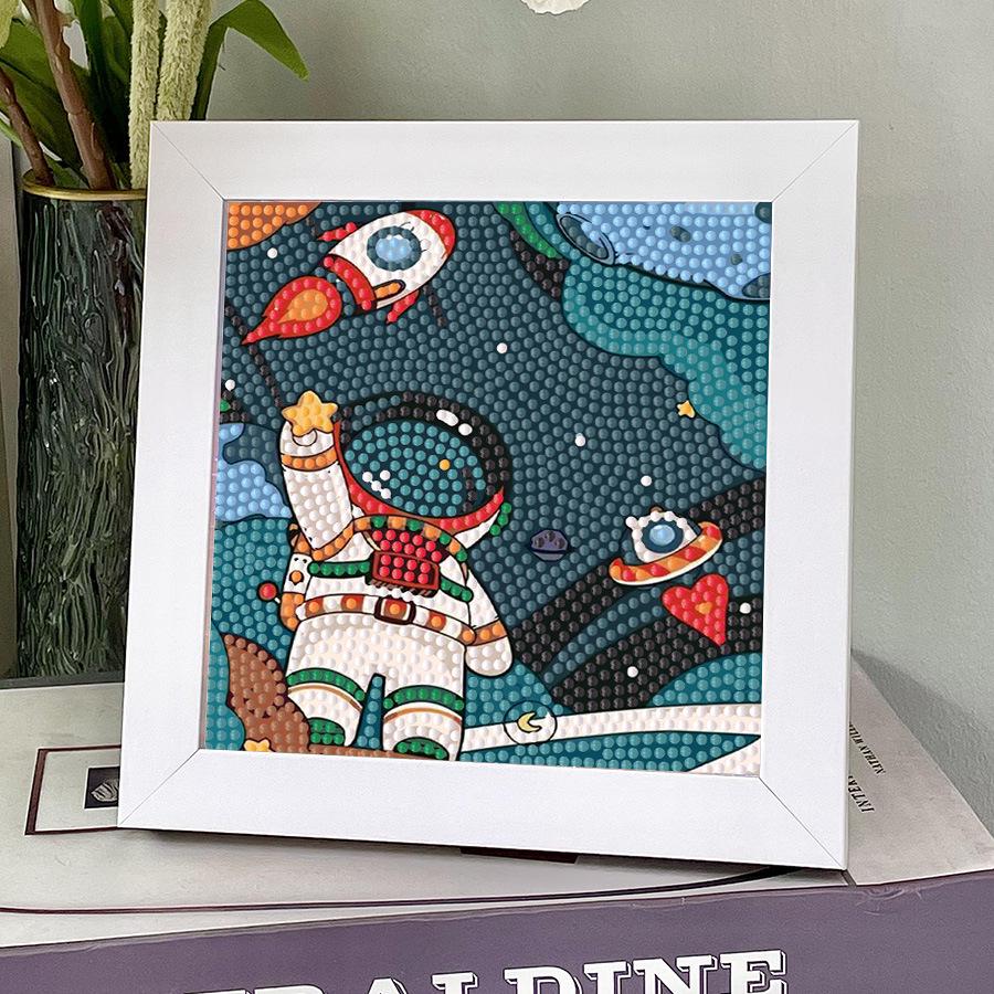 Framed 2023 Astronaut Diamond Painting Kit: Children's DIY Crystal Stickers
