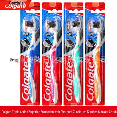 Colgate Triple Action Charcoal Toothbrush - Medium Soft Bristles