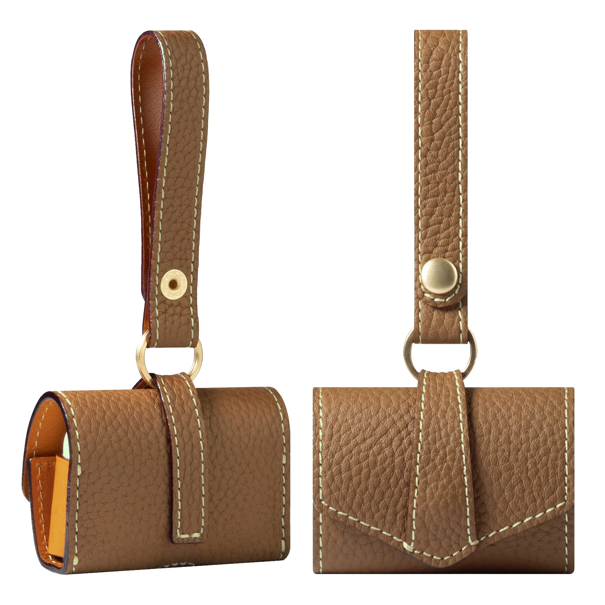 

Чехол из натуральной кожи AirPods Pro, термоусадочная кожа, гладкая кожа, двухцветный защитный чехол для AirPods Pro, зарядка [HANATORA] для мужчин и женщин