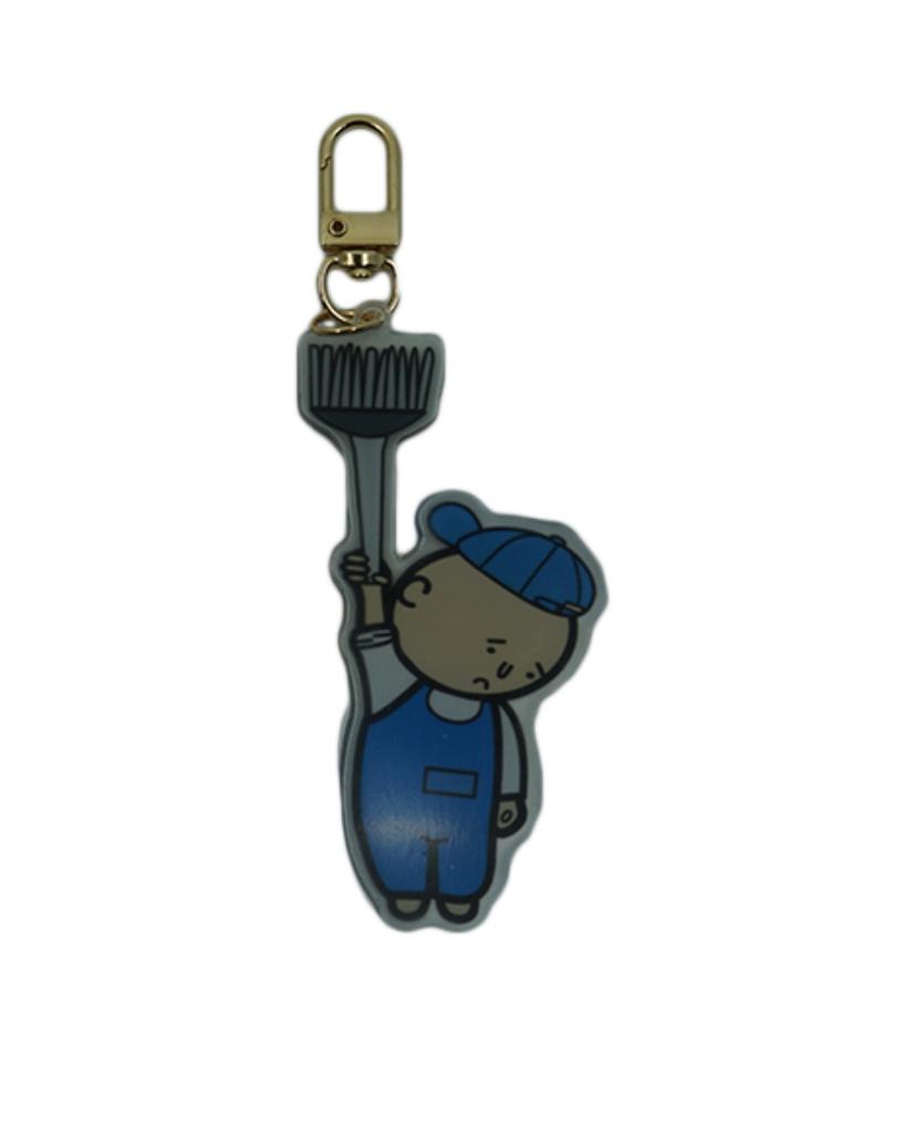 WHYSOCEREALZ Work Is Stressful Key-Ring (Janitor)