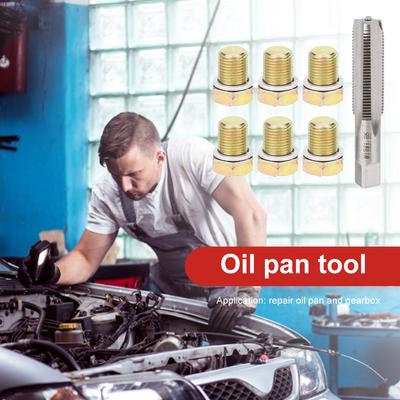 Auto Reparatie Combinatiepak M13x1.25mm IJzer Draagbaar Oliecarter Aftapplug Sleutel Oliecarter Schroefdraad Reparatie Gereedschap Set