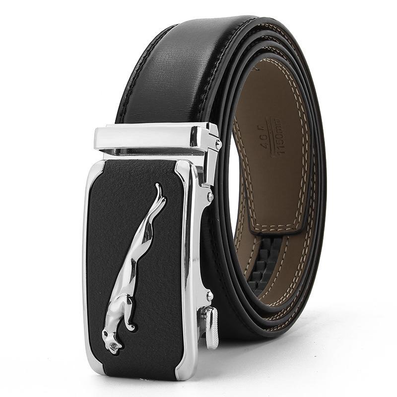 

Новый стиль букв для мужского ремня из двухслойной натуральной воловьей кожи с открытым краем и автоматической пряжкой, матовый, в стиле бизнес-кэжуал 110-130CM