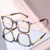 Retro Black Frame Blue Light Glasses, Gold Twisted Legs Design, Clear Lens Computer Eyewear for Men & Women Eye Protection