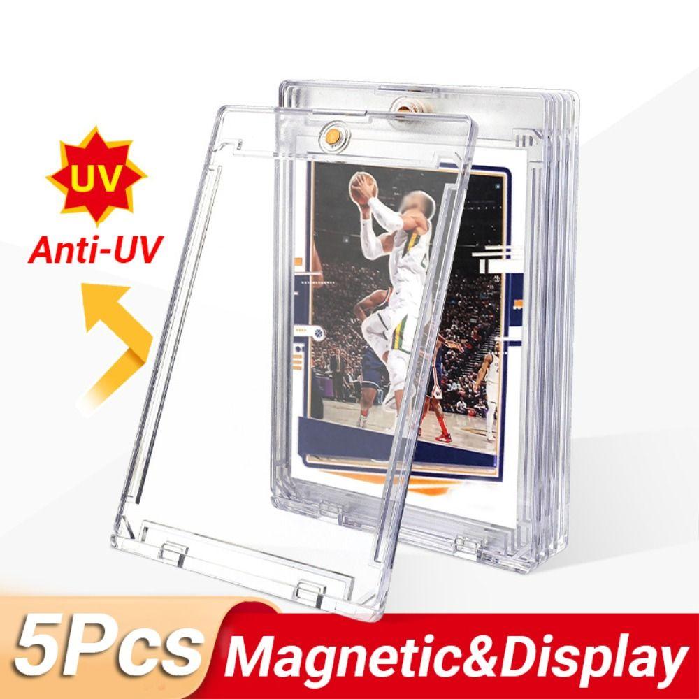 5Pcs 35PT Thickness Idol Photo Cards Protector Magnetic Game Card Storage Box  Game Cards Display