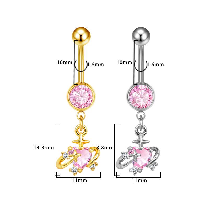 Gaibei Heart-shaped Bow Navel Ring - European & American Trendy Style Belly Button Jewelry