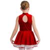 Mädchen Lebkuchen Kostüm Weihnachtsplätzchen Cosplay Ärmellos Hohler Rücken Samt Tutu Kleid Tanzbody Jumpsuit