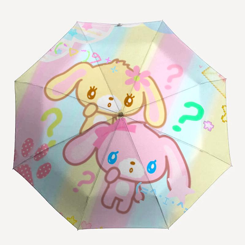 Sugar bunnies Automatic Open/Close Umbrella-Cute Umbrella with Cute Design, Portable 3-Fold Compact Umbrella for Men & Women, Halloween Chri