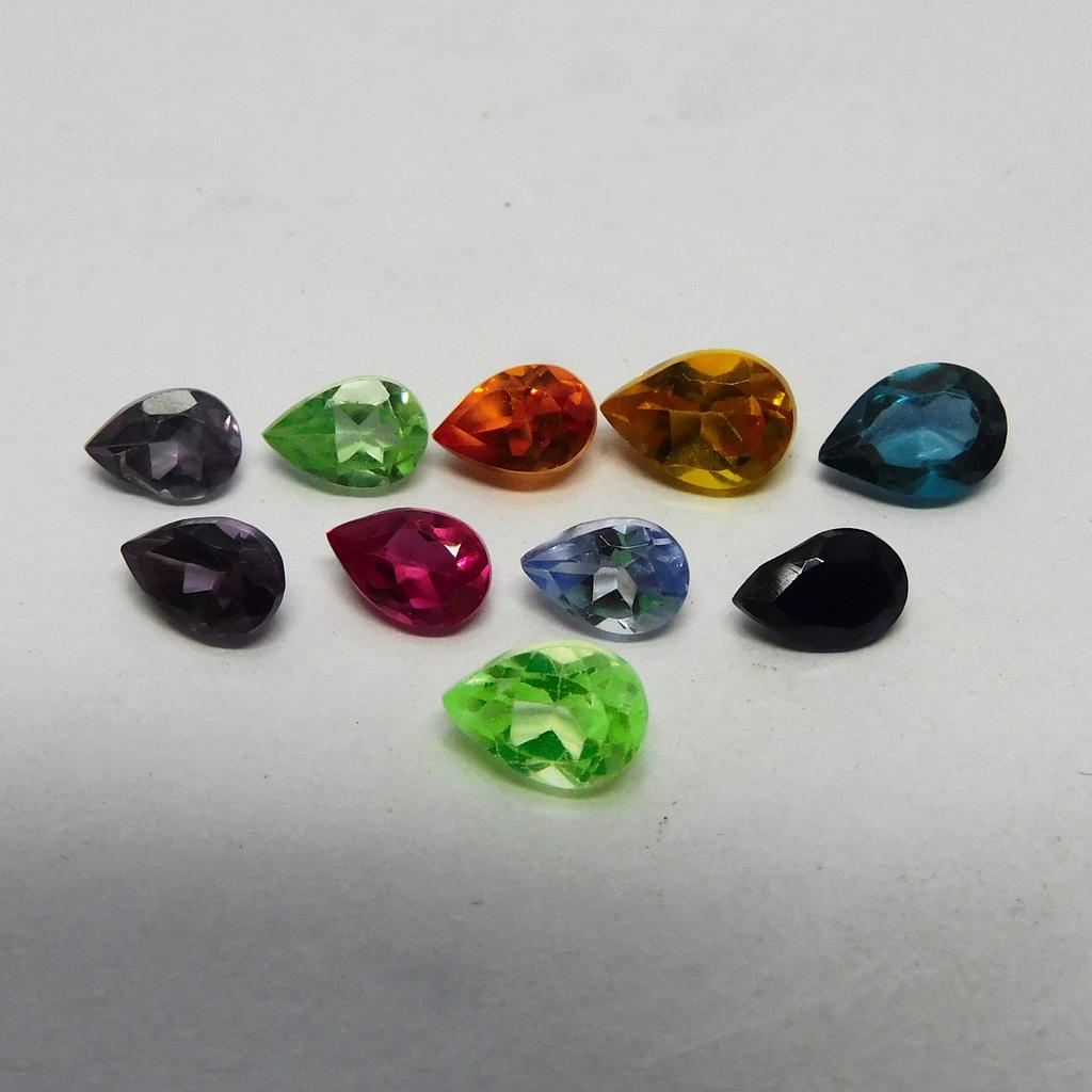 15 Pcs Natural Sapphire Lot 6x4 Mm   Loose Gemstone Mix Color Pear Cut