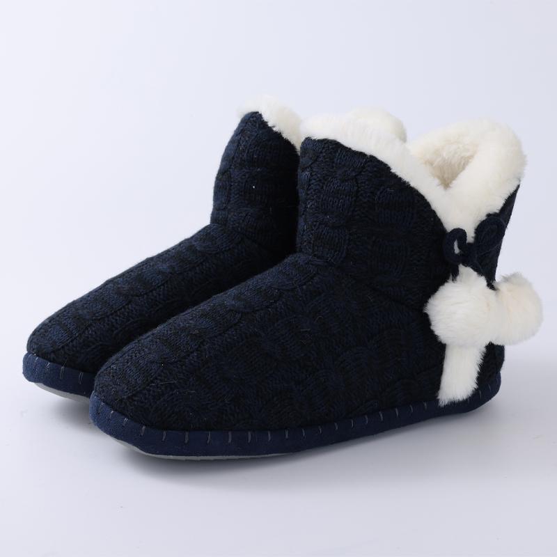 Fashion Shevalues Winter Plush Lining Snow Boots For Women Fashion Slippers Flat Bottom Cozy Ankle Boots Furry Warm Outdoor Cotton Boots