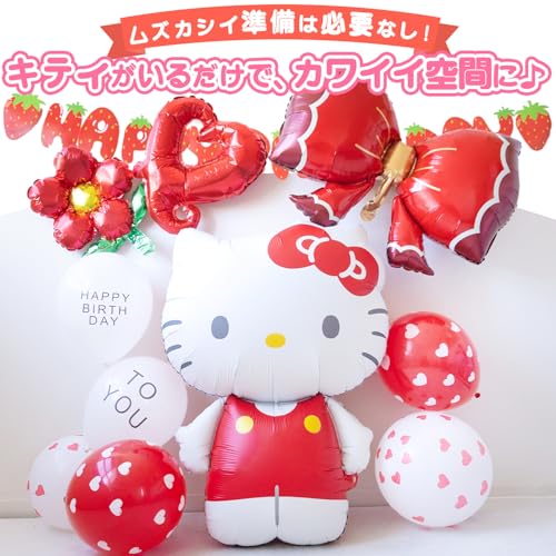 3rd Design Hello Kitty Balloon Set, Kitty Birthday Decorations, Balloons, Garland, Party Decorations, Includes e-Guidebook (Hello Kitty)