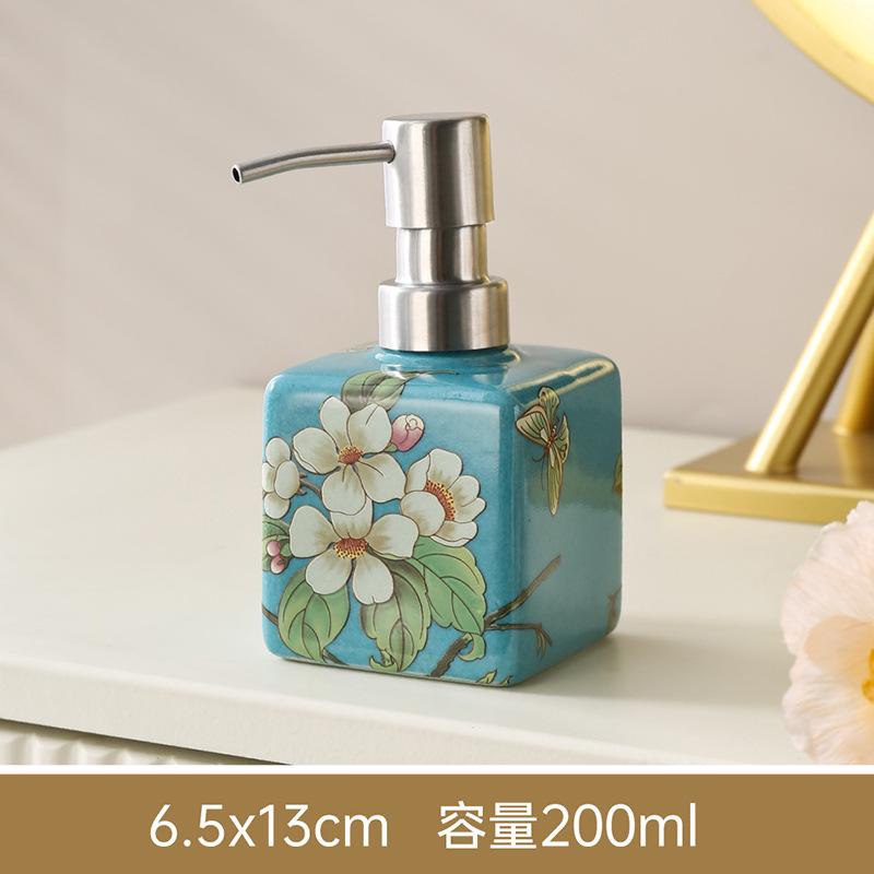 

200ml soap dispenser, ceramic shampoo bottle, shower gel bottle stainless steel press bottle bathroom accessories dispenser