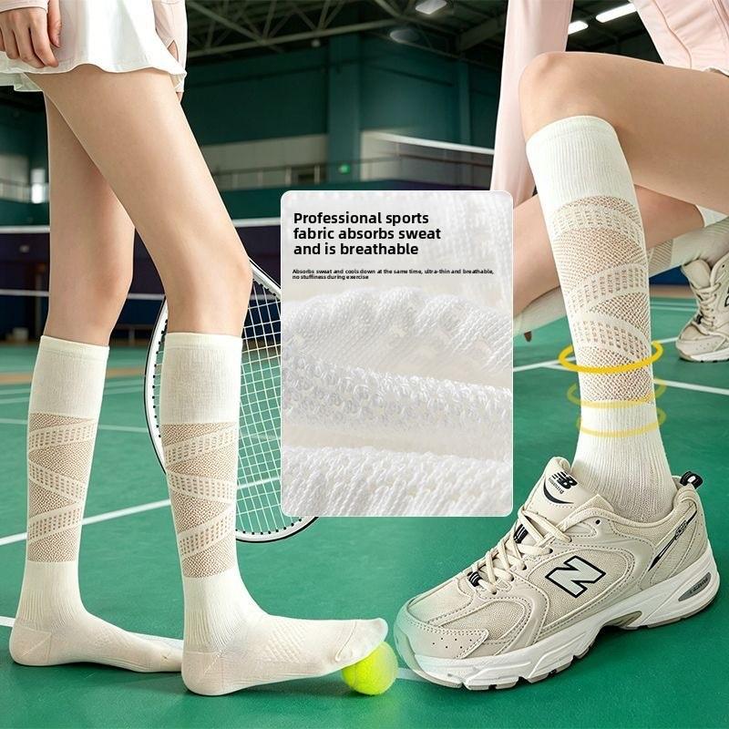 Sports Pressure Short Socks for Women - Summer Lightweight Tennis Socks for Badminton, Fitness, Running, Rope Skipping, Yoga - Long Tube Socks