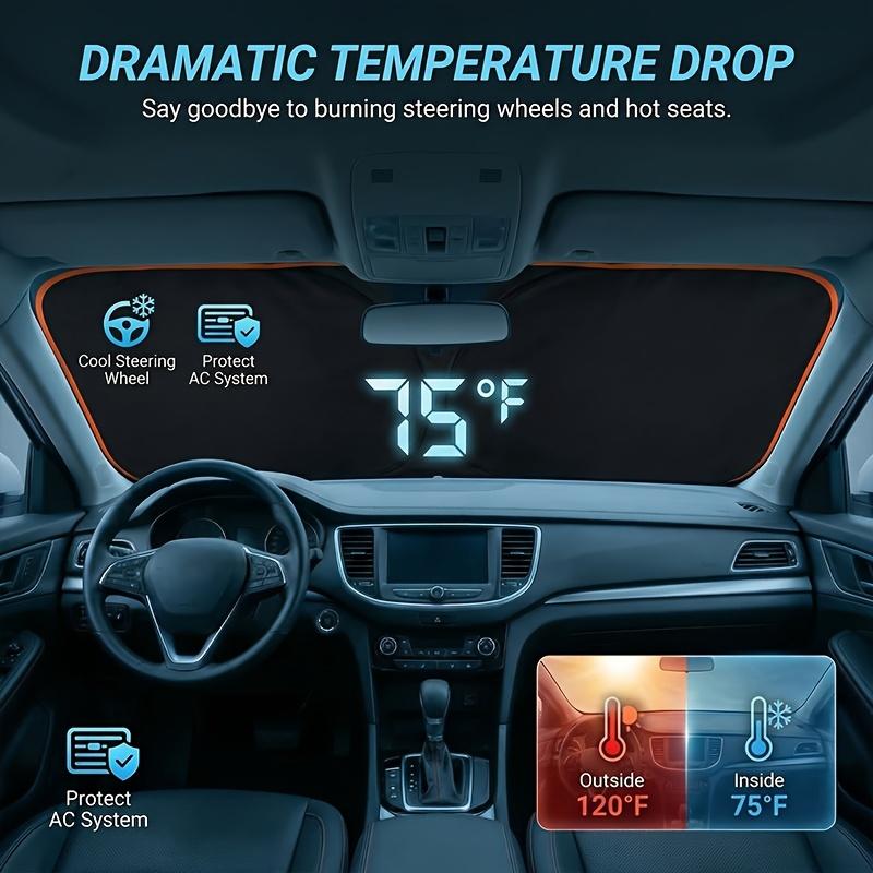 2026 New Portable Thermal Insulation Sunshade, One-Piece Car Sun Visor, Is a Titanium Silver Upgraded Thickened Sunshade Specially Designed