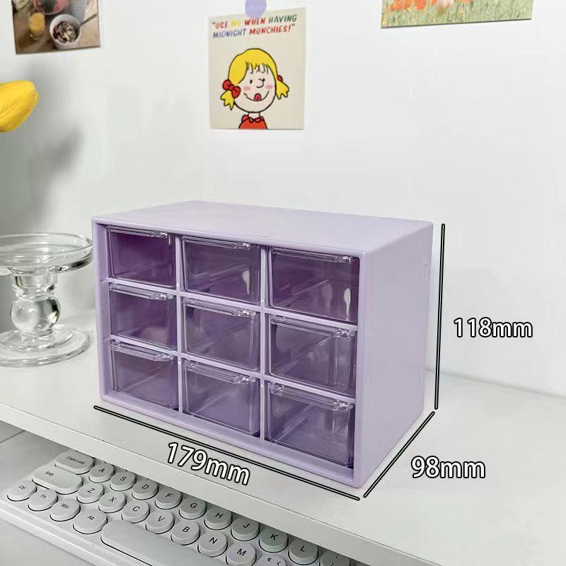Nine-Grid Bead String Organizer: Multi-Functional Dustproof Drawer-Type Desktop Box