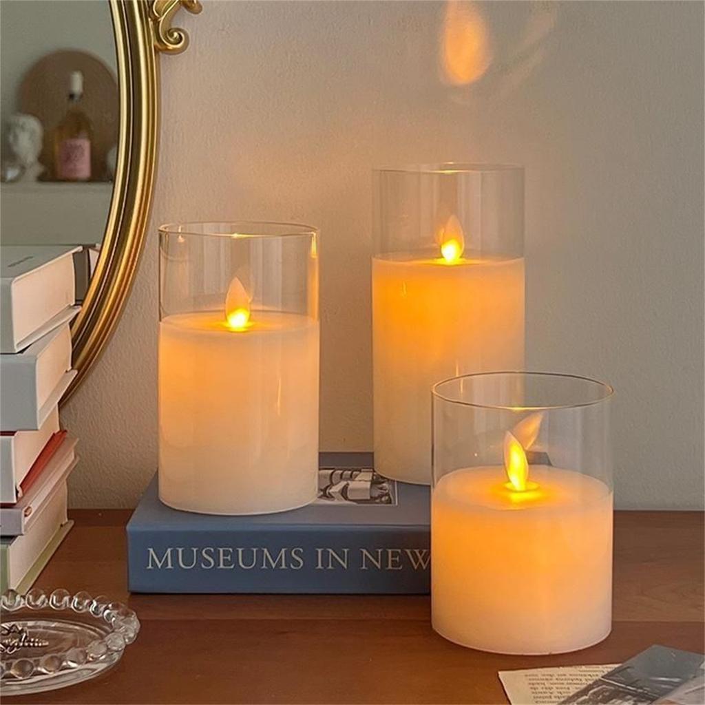 LED Simulated Candle Night Light – Swinging Wick Electronic Candle, Decorative Bedroom Desktop Atmosphere Lamp
