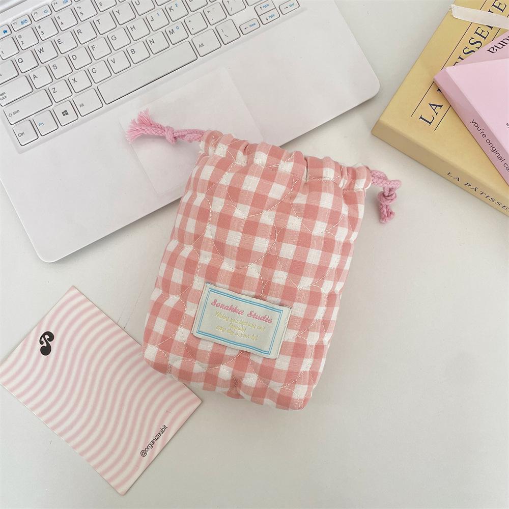 Quilted Cotton Plaid Camera Bag: Shockproof, Dustproof Travel Case for Polaroid