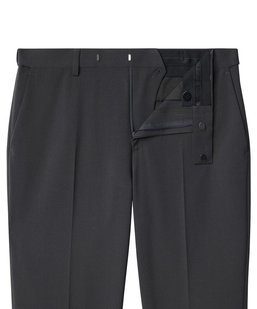 MUSINSA STANDARD Lightweight Relaxed Tapered Hidden Banding Crop Slacks [Gunmetal]