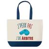 Tote Bag - PLANETEE - J'peux Pas Arbitre - Fond Bleu - Coton 40x45 Cm - Grand Format