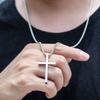 Silver Chain Pendant Necklace 60/70CM Length Jesus Cross Necklace  For Women Men
