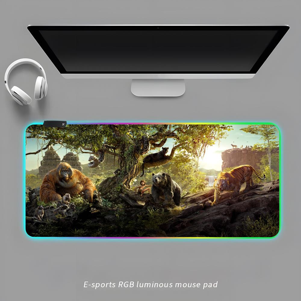 The Jungle Book Mouse Pad RGB Gaming Mouse Pad Desk Mat HD Gamer Large LED Light XXL MousePads