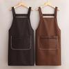 1Pcs Simple Waterproof Apron Wear Resistant Anti-Fouling Anti-Oil Zipper Large Pocket Apron Home Kitchen Apron