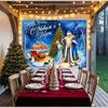 2D flat 1pc Russian New Year Happy theme with patterns of Grandpa Frost and Snow Maiden, suitable for Christmas decoration