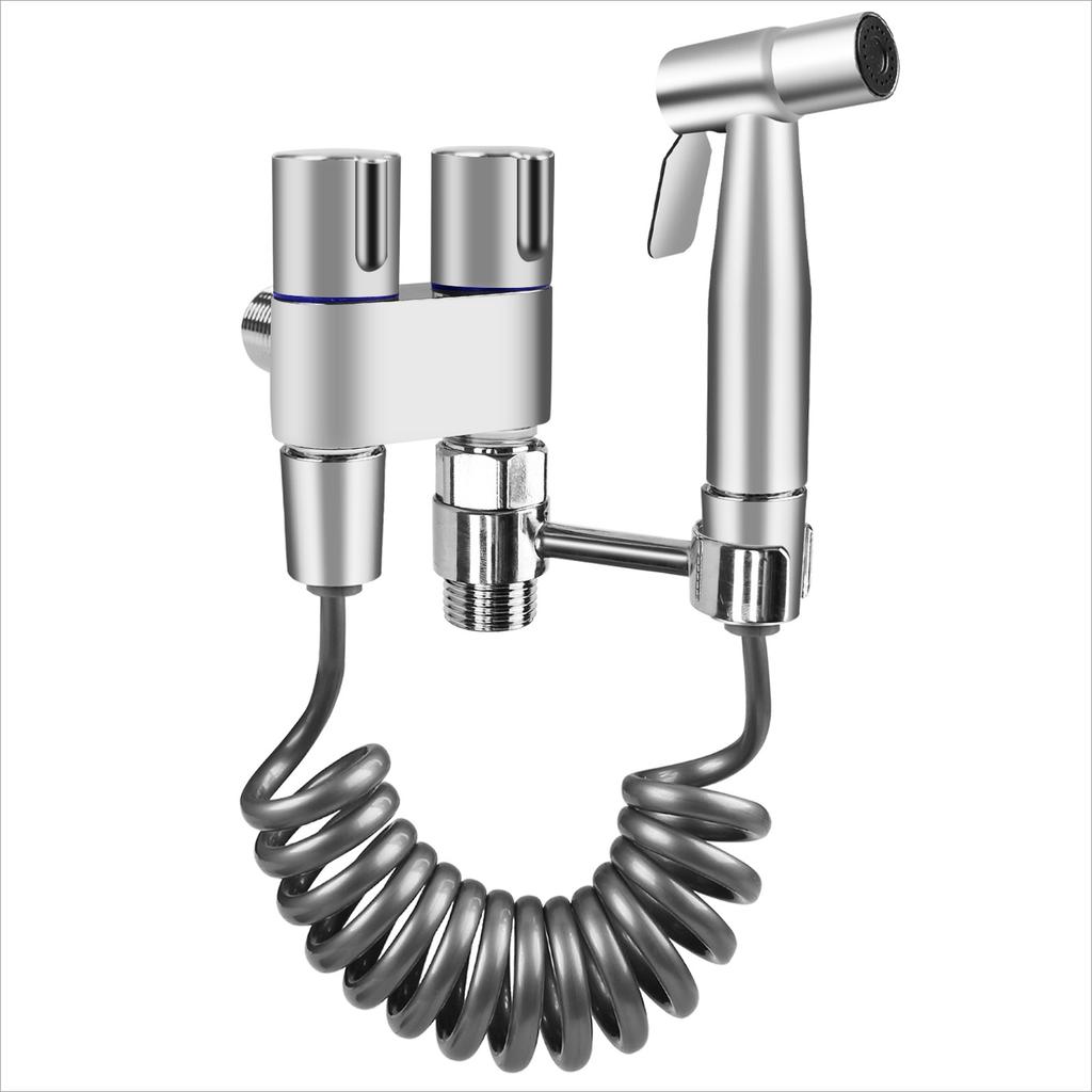 Pistola a spruzzo per rubinetto in acciaio inox, bidet portatile per WC, spruzzatore per bidet manuale in acciaio inox, spruzzatore ad acqua spazzolata