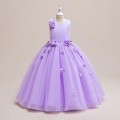 2024 Spring Collection: Princess Evening Dress with 3D Appliques and Tulle Skirt