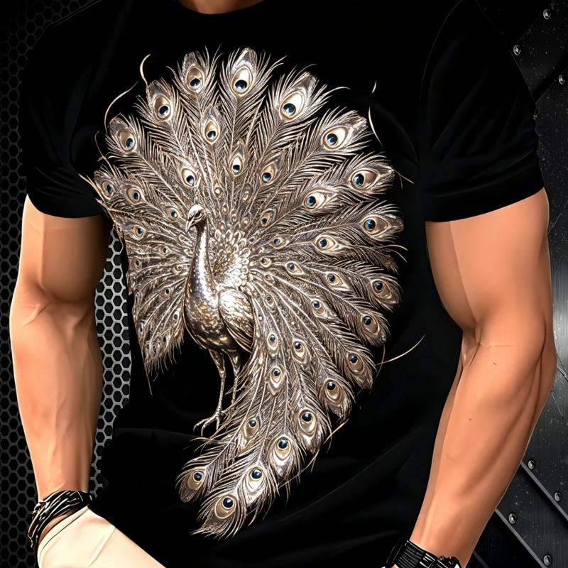 

Men s fashion 3D printed men s T-shirt round neck short sleeve, trendy street wear XL