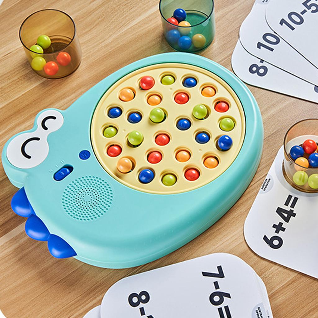 Children Chopstick Learning Toy Dinosaur Board Beads Game Color Sorting Toy for Early Education