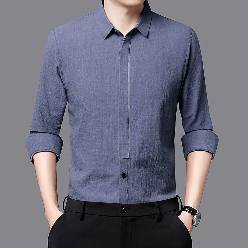 Осенняя новая мужская рубашка с длинными рукавами — фото 2