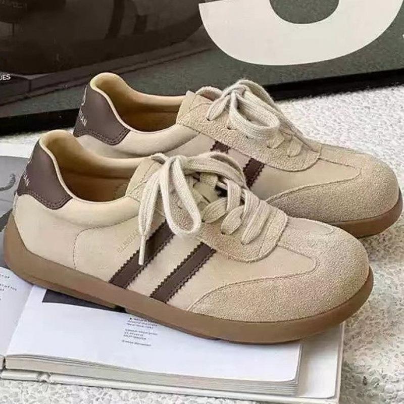 2025 Autumn New Korean Version of Retro Versatile Niche Thick-soled German Training Shoes Women's Flat-soled Casual Sports Board Shoes Tide