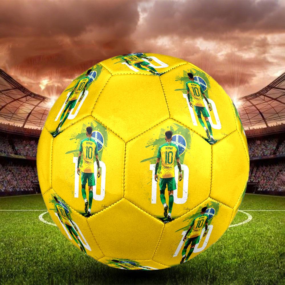 1PC Neymar Global Sensation Size 5 Soccer Ball PrahaIndoor Soccer Ball Colorful All Ages Machine Stitched PVC Competition Ready Durable High-Bounce