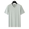 Mercerized Modal V-Neck High-End Short-Sleeve T-Shirt Summer Base Layer Top Thin