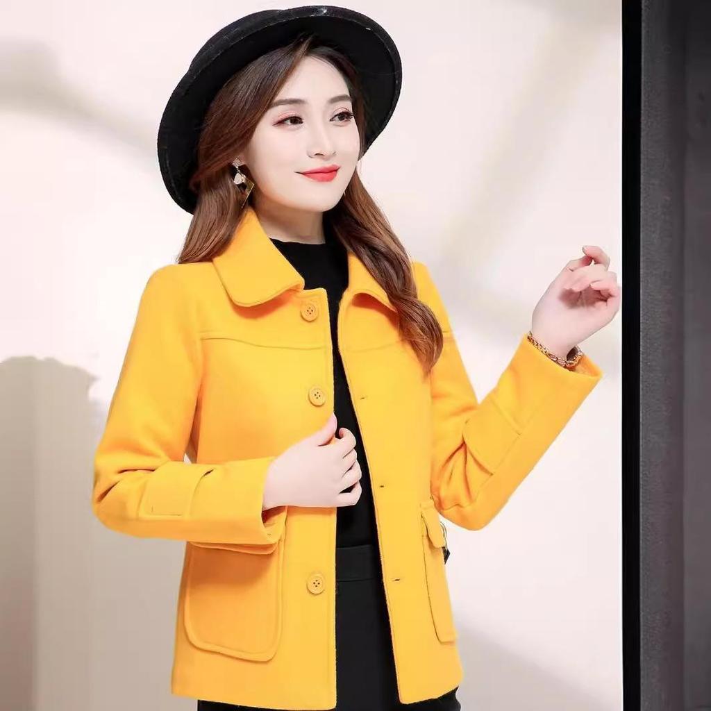 Petite Women's 2024 Korean Woolen Coat - Short Style Casual All-match Cardigan