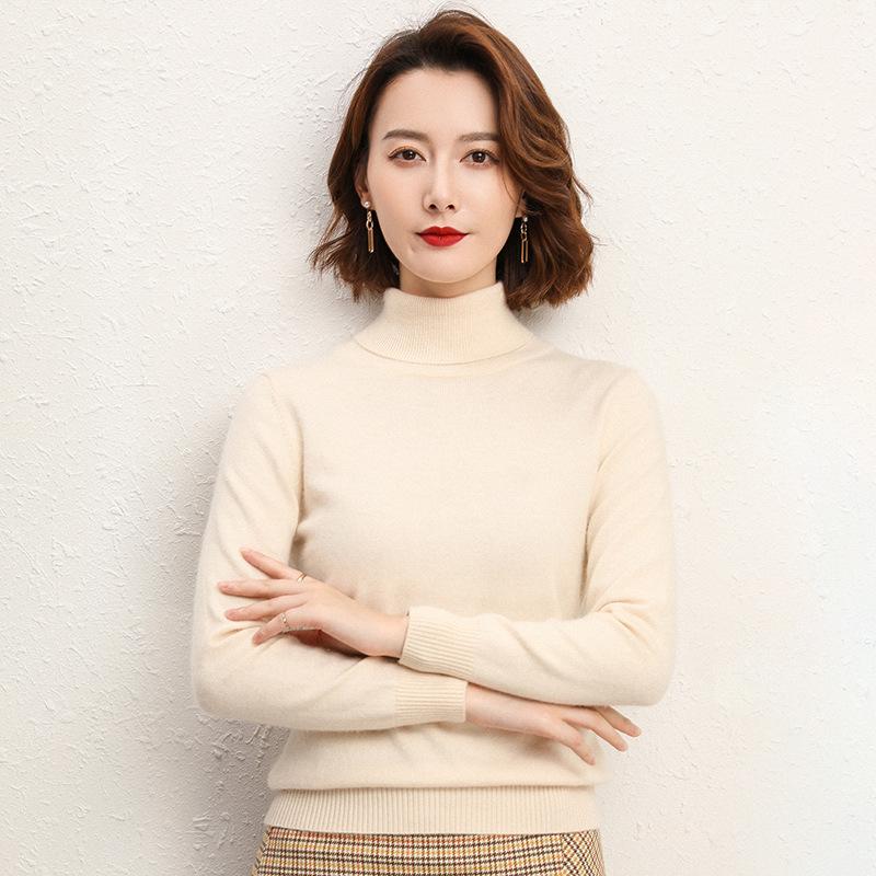 High-collar Women's Knitwear Long-sleeved Short Section Hedging Loose Big Yards Sweater Fall and Winter Fashion Wild Cardigan Bottoming Shirt