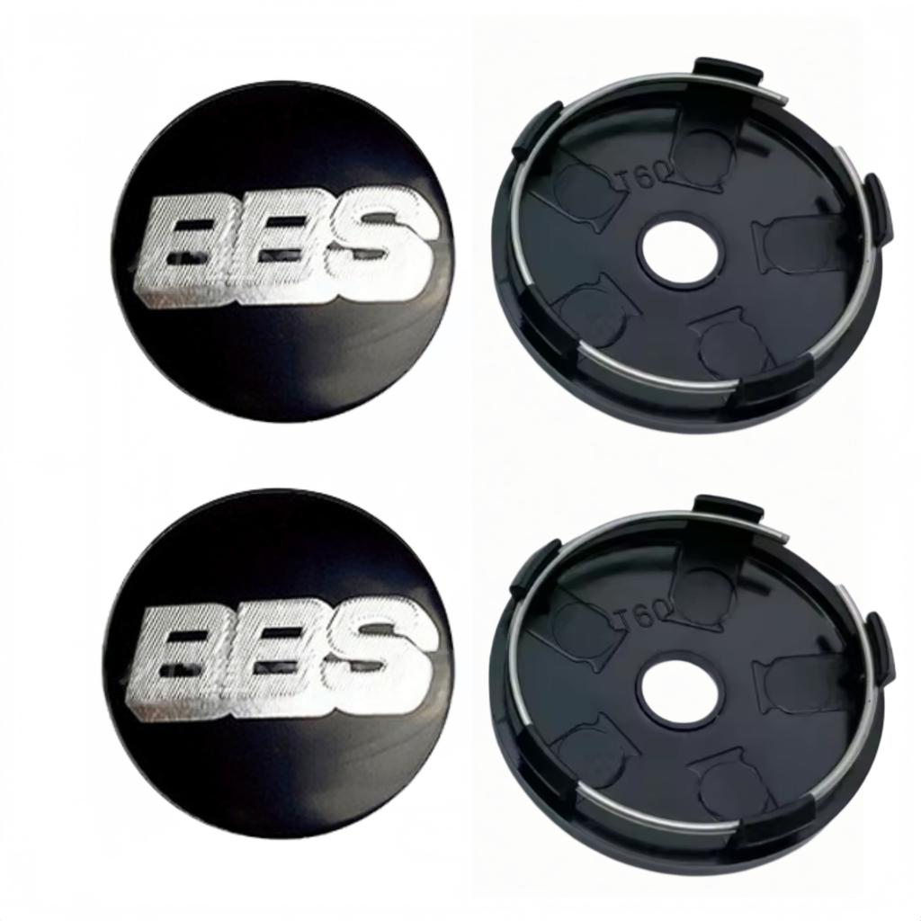 4 Stück 60mm BBS Logo Emblem Plakette Auto Radnabendeckel Räder Radkappen Auto Nabenfelgenabdeckung Ersatz Auto Zubehör