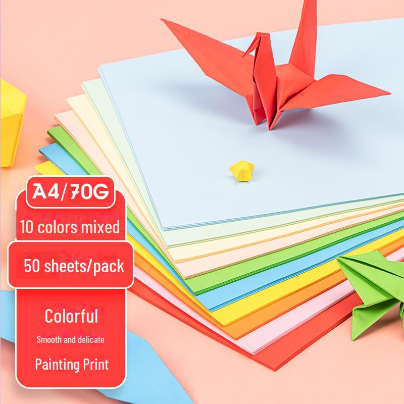 Origami, Anaokulu El Sanatları, Öğrenci Projeleri ve Kağıt Kesimi için Ücretsiz Kargo A4 Renkli Fotokopi Kağıdı