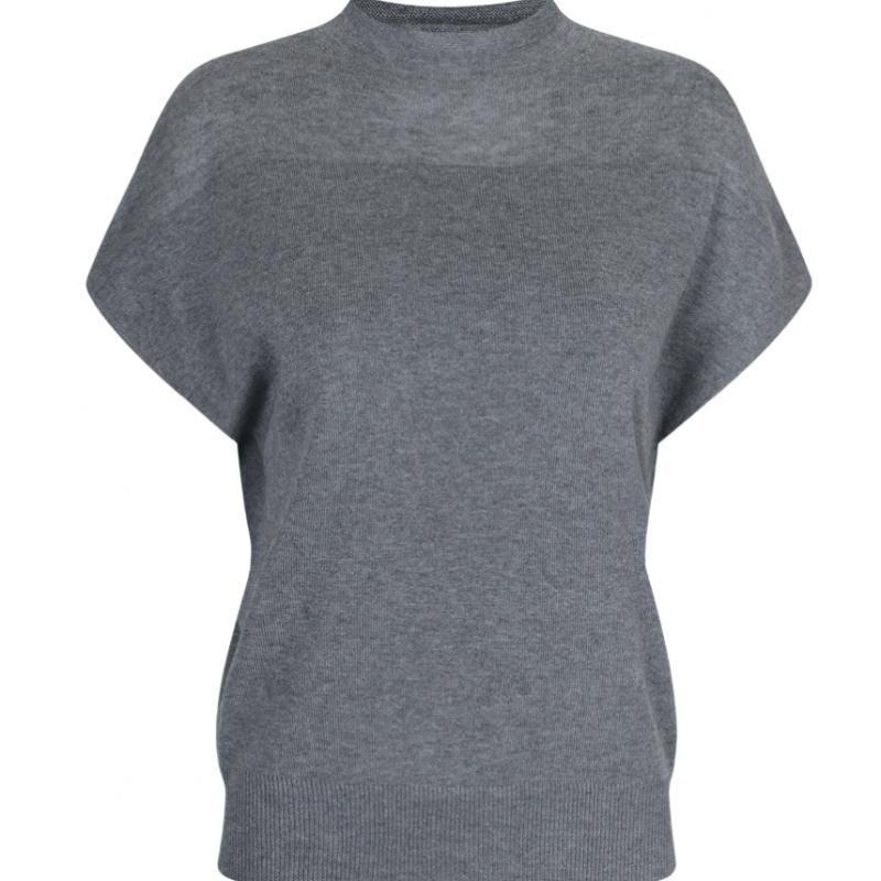 Shop Women Semi High Neck Simple Raglan Cap Sleeve KniT T shirT Bom Wkn260017
