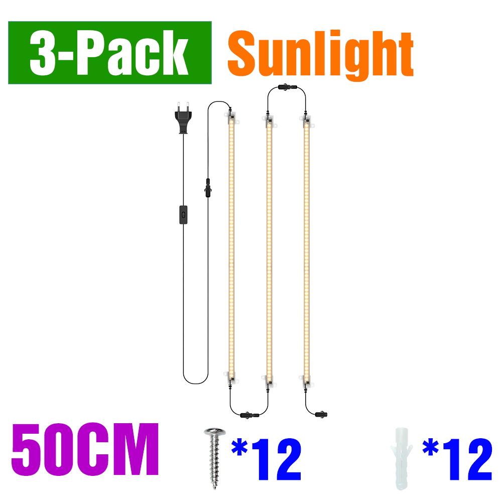 LED Plant Grow Lights Full Spectrum Indoor Hydroponics Seed Flower Vegetables Growth Box Cultivation Lamp EU plug 30/50CM AC220V