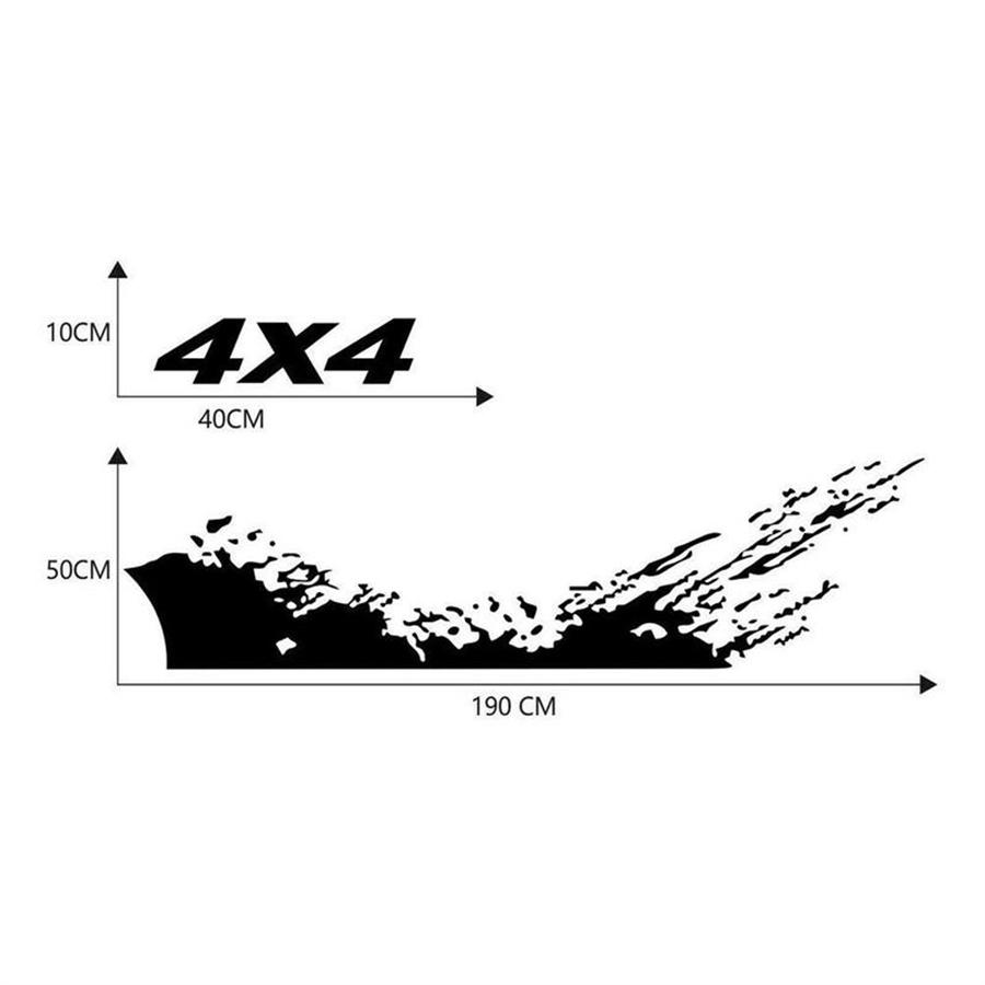 2pcs Blue Car Body Side Vinyl Decal Splash Graphics Sticker Kit For Pickup Truck