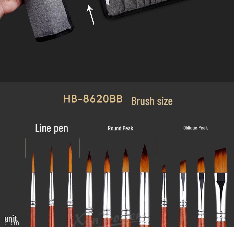 25-Piece Watercolor Oil Painting Brush Set with Wooden Handles and Canvas Bag