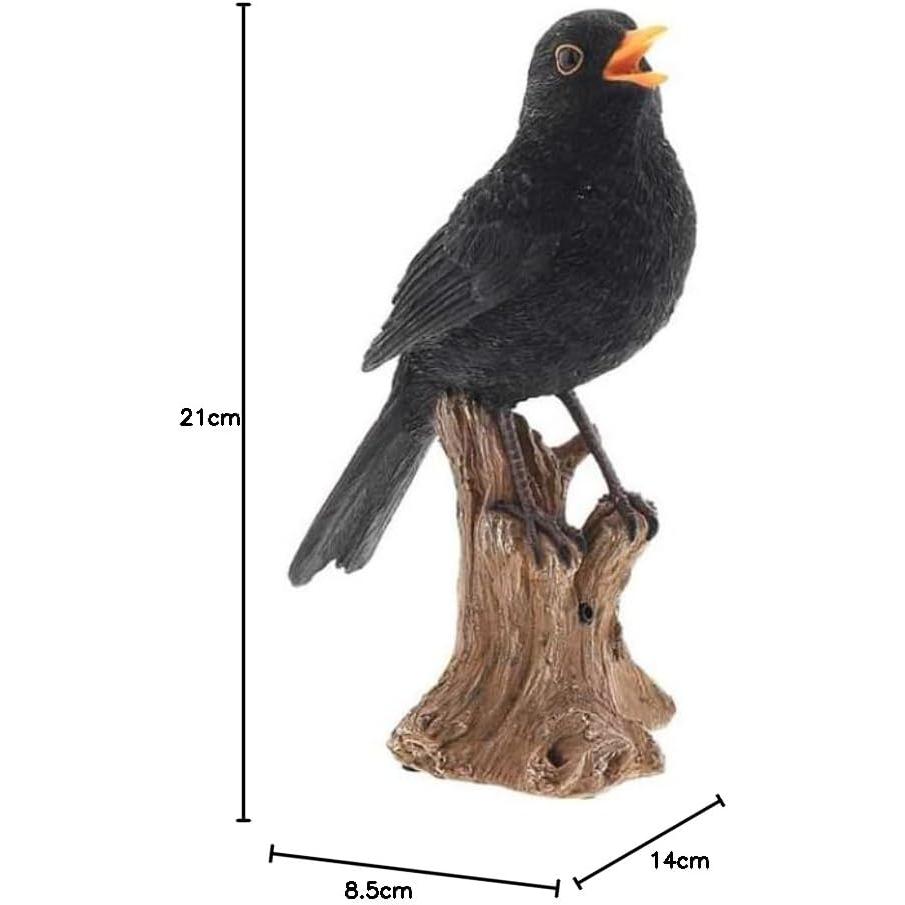 A Small Bird Garden Ornament That Is So Realistic That It Will Blow Your mind.Blackbird 8.5 X 14 X Height 21cm.Singing Bird with sound.Light sensor.A